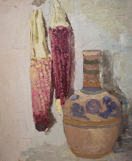  Indian Corn and Mexican Vase